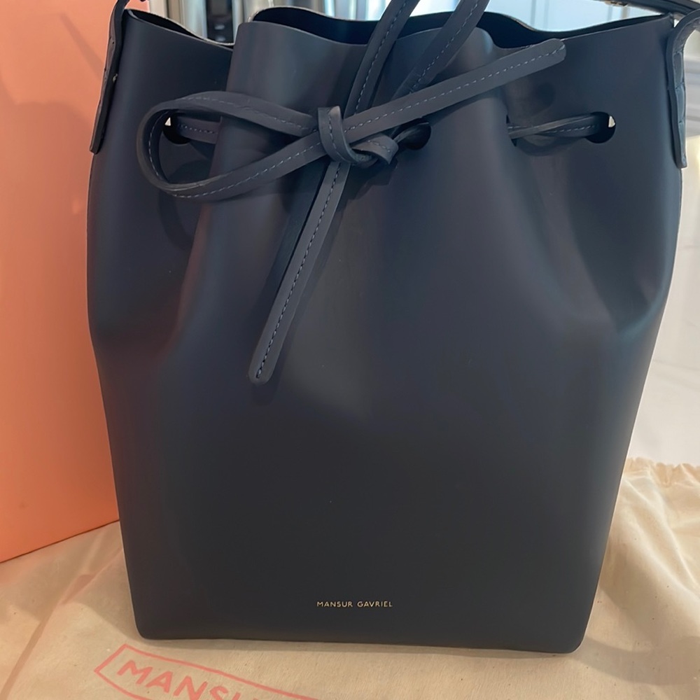 Mansur Gavriel Mini Bucket Bag- Navy